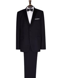 Burton Big & Tall Black Skinny Fit Stretch Tuxedo Suit Jacket