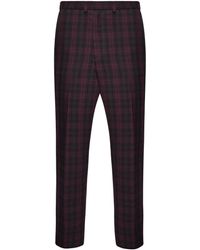 Burton Big & Tall Red Black Tartan Suit Trousers - Blue