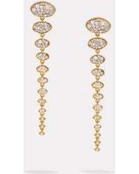 BY PARIAH - Long Diamond Cluster Drop Earrings - Lyst