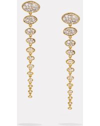 BY PARIAH - Long Diamond Cluster Drop Earrings - Lyst
