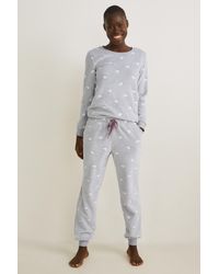 C&A - Pyjamabroek Van Fleece-met Patroon - Lyst