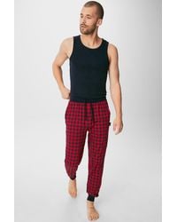 C&A Pantalón de pijama-algodón orgánico-de cuadros - Rojo