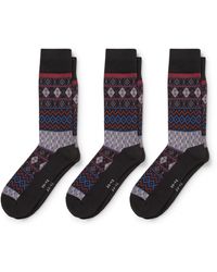 Dames Kleding voor voor Beenmode voor Sokken C&A Multipak Met 3 Paar-sokken-geruit in het Zwart 