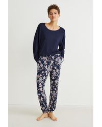 C&A Pijama-de flores - Azul