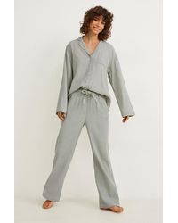 C&A Pantalón de pijama-de rayas - Gris
