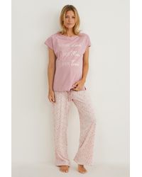 C&A Mama C&A Pijama para amamantar-algodón orgánico - Rosa