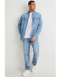 C&A Straight Jeans-biokatoen - Blauw