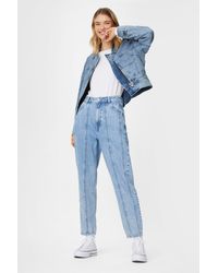 C&A Denim Slim Jeans-glanseffect in het Blauw Dames Kleding voor voor Jeans voor Skinny jeans 
