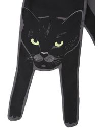 Cléo Ferin Mercury Cat Silk Twill Scarf - Black