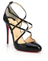 Christian louboutin New Very Prive Patent Leather Peep-toe Pumps ...  