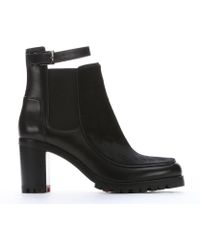 christian louboutin round-toe ankle boots Brown leather | Learn to ...