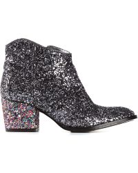 Zadig & Voltaire Glitter Ankle Boots - Metallic
