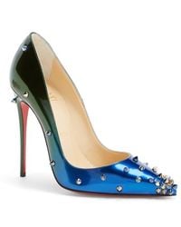 Christian Louboutin Pigalle 100 Patentleather Pumps in Blue (turquoise ...