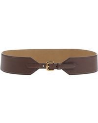 dark brown wooden belt prada  