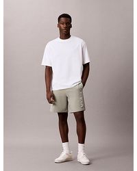 Calvin Klein - Embroidered Cotton Terry Shorts - Lyst