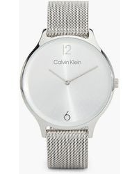 Calvin Klein - Minimalistic Dial Mesh Bracelet Watch - Lyst