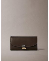Calvin Klein - Leather Sculptural Long Trifold Wallet - Lyst