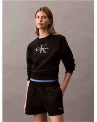 Calvin Klein - Calvin Klein Monogram Logo Fleece Relaxed Sweatshirt - Lyst