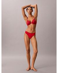 Calvin Klein - Low Rise Thong Microfibre Stretch With Lace - Lyst