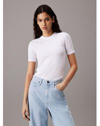 Calvin Klein - Camiseta slim de modal de canalé - Lyst