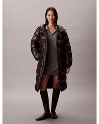 Calvin Klein - Jeans High Shine Hooded Puffer Coat - Lyst