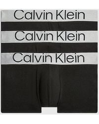 Calvin Klein - 3 Pack Low Rise Trunks - Steel Micro - - Black - Men - L - Lyst