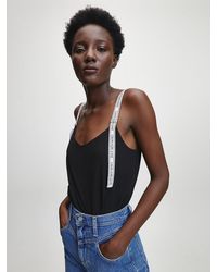 Calvin Klein Camiseta de tirantes con logo - Negro