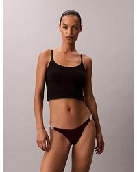 Calvin Klein - Dipped String Thong Icon Logo - Lyst