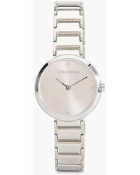 Calvin Klein - Watch - Minimalistic T Bar - - Silver - Women - One Size - Lyst