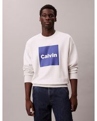 Calvin Klein - Premium Fleece Logo Graphic Relaxed Sweatshirt - Lyst
