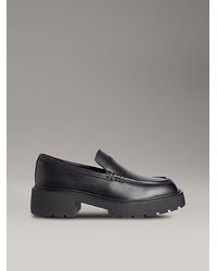 Calvin Klein - Plateau-Loafers Aus Leder - Lyst