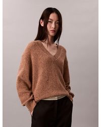 Calvin Klein - Chunky Relaxed V Neck Jumper - Lyst