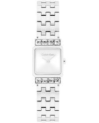 Calvin Klein - Square Crystal Detail Bracelet Watch - Lyst