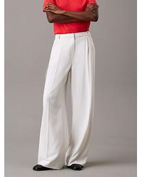 Calvin Klein - Twill Broek Met Wijde Pijp - Lyst