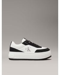 Calvin Klein - Leather Platform Trainers - Lyst