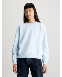 Calvin Klein - Fleece-Sweatshirt aus Baumwoll-Mix - Lyst