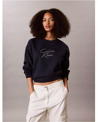 Calvin Klein - Calvin Klein Sequin Script Logo Sweatshirt - Lyst