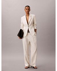 Calvin Klein - Linen Blend Blazer - Lyst