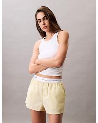 Calvin Klein - Pyjama-Shorts Aus Baumwoll-Popeline - Lyst