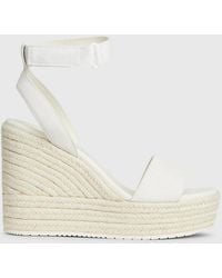 Calvin Klein - Suede Espadrille Wedge Sandals - Lyst