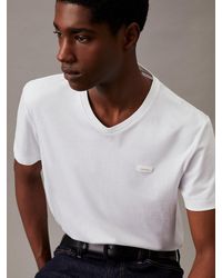 Calvin Klein - Cotton V-neck T-shirt - Lyst