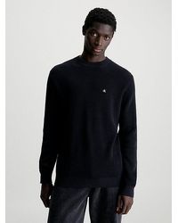 Calvin Klein - Jersey de canalé de algodón con insignia - Lyst