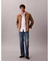 Calvin Klein - Relaxed Suede Shirt Jacket - Lyst