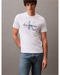 Calvin Klein - Faded Monogram Logo Crewneck T-shirt - Lyst