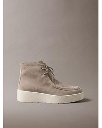 Calvin Klein - Suede Platform Desert Boots - Lyst