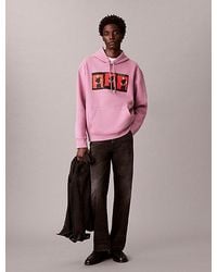Calvin Klein - Kate Moss Fleece Graphic Relaxed Hoodie - Lyst