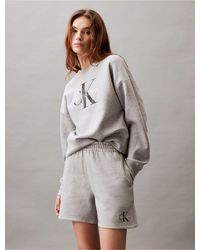Calvin Klein - Monogram Logo Fleece Shorts - Lyst