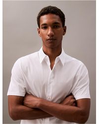 Calvin Klein - Stretch Cotton Slim Fit Short Sleeve Shirt - Lyst