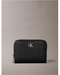 Calvin Klein - Minimal Monogram Zip Flap Wallet - Lyst