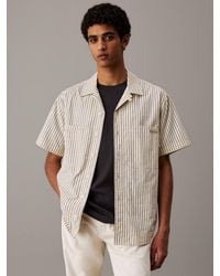 Calvin Klein - Chemise À Manches Courtes En Popeline De Coton - Lyst